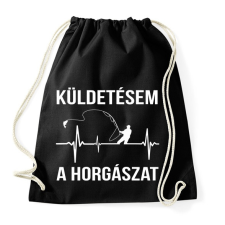 PRINTFASHION Küldetésem a horgászat - Sportzsák, Tornazsák - Fekete tornazsák