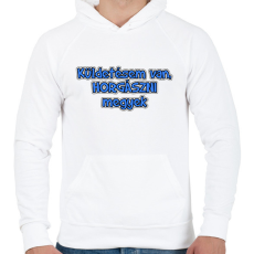 PRINTFASHION Küldetésem van, horgászni megyek - Férfi kapucnis pulóver - Fehér