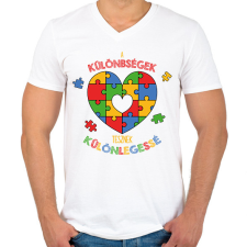 PRINTFASHION Különlegessé tesz - Férfi V-nyakú póló - Fehér férfi póló