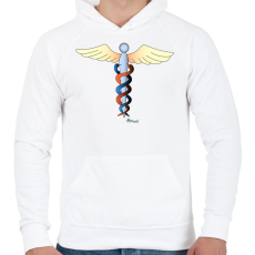 PRINTFASHION Kundalíni - Férfi kapucnis pulóver - Fehér