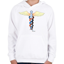 PRINTFASHION Kundalíni - Gyerek kapucnis pulóver - Fehér gyerek pulóver, kardigán