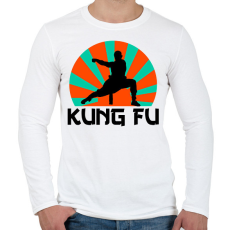 PRINTFASHION KUNG FU - Férfi hosszú ujjú póló - Fehér