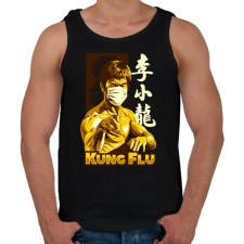 PRINTFASHION Kung Fu maszkban - Férfi atléta - Fekete atléta, trikó