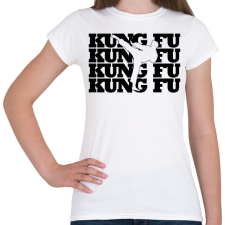 PRINTFASHION Kung fu - Női póló - Fehér női póló