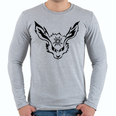 PRINTFASHION Kurama fekete - Férfi hosszú ujjú póló - Sport szürke