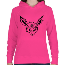 PRINTFASHION Kurama fekete - Női kapucnis pulóver - Fukszia