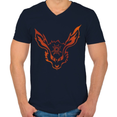 PRINTFASHION Kurama - Férfi V-nyakú póló - Sötétkék