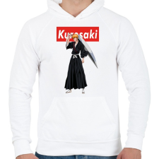 PRINTFASHION Kurosaki - Férfi kapucnis pulóver - Fehér férfi pulóver, kardigán