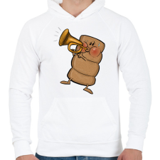 PRINTFASHION Kürtőskalács - Férfi kapucnis pulóver - Fehér férfi pulóver, kardigán