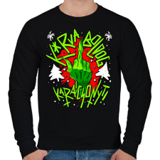 PRINTFASHION Kurva boldog karácsonyt grinch - Férfi pulóver - Fekete férfi pulóver, kardigán