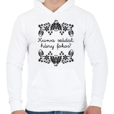 PRINTFASHION Kurva szádat, hány fokos? - Férfi kapucnis pulóver - Fehér
