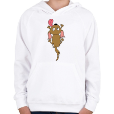 PRINTFASHION Kuty, a legjobb barát - Gyerek kapucnis pulóver - Fehér gyerek pulóver, kardigán