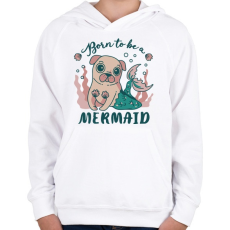 PRINTFASHION Kutya aki sellőnek született - Gyerek kapucnis pulóver - Fehér