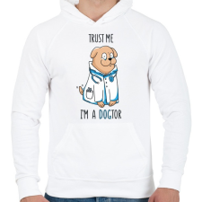 PRINTFASHION Kutya doki - DOGtor - Férfi kapucnis pulóver - Fehér férfi pulóver, kardigán