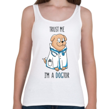 PRINTFASHION Kutya doki - DOGtor - Női atléta - Fehér női trikó