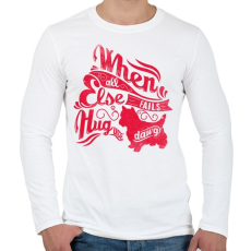 PRINTFASHION Kutya - Férfi hosszú ujjú póló - Fehér