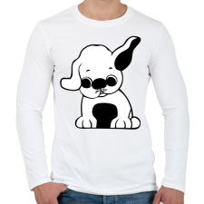 PRINTFASHION Kutya - Férfi hosszú ujjú póló - Fehér férfi póló