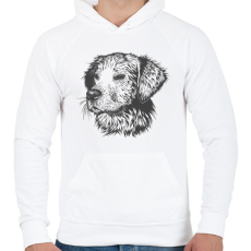 PRINTFASHION Kutya  - Férfi kapucnis pulóver - Fehér