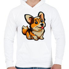 PRINTFASHION Kutya - Férfi kapucnis pulóver - Fehér férfi pulóver, kardigán