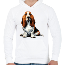 PRINTFASHION Kutya  - Férfi kapucnis pulóver - Fehér férfi pulóver, kardigán