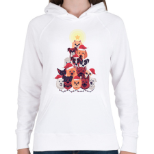 PRINTFASHION Kutya karácsonyfa - Női kapucnis pulóver - Fehér női pulóver, kardigán