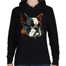 PRINTFASHION kutya - Női kapucnis pulóver - Fekete női pulóver, kardigán