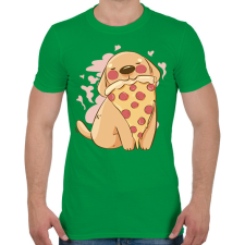 PRINTFASHION Kutya pizzával - Férfi póló - Zöld férfi póló