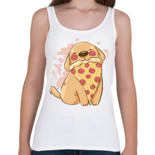 PRINTFASHION Kutya pizzával - Női atléta - Fehér női trikó