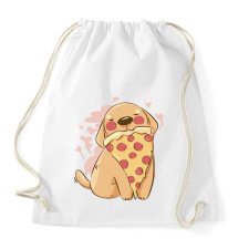 PRINTFASHION Kutya pizzával - Sportzsák, Tornazsák - Fehér tornazsák