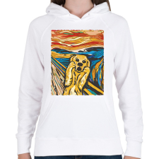 PRINTFASHION Kutya sikoly - Női kapucnis pulóver - Fehér női pulóver, kardigán