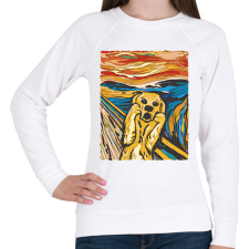 PRINTFASHION Kutya sikoly - Női pulóver - Fehér női pulóver, kardigán