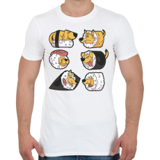 PRINTFASHION Kutya sushik - Férfi póló - Fehér