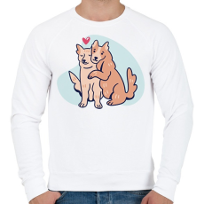 PRINTFASHION Kutya szerelem - Férfi pulóver - Fehér