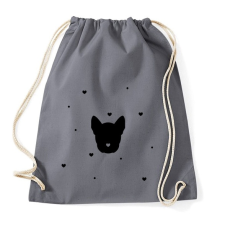 PRINTFASHION Kutya szívekkel - Sportzsák, Tornazsák - Grafitszürke tornazsák