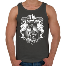 PRINTFASHION Kutyabarát - Férfi atléta - Sötétszürke