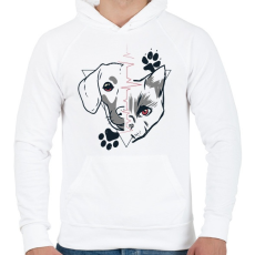 PRINTFASHION Kutyák és macskák  - Férfi kapucnis pulóver - Fehér