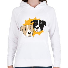 PRINTFASHION Kutyák - Női kapucnis pulóver - Fehér