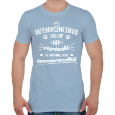 PRINTFASHION Kutyakozmetikus vagyok (fehér) - Férfi póló - Világoskék férfi póló