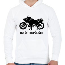 PRINTFASHION kutyamotor2 - Férfi kapucnis pulóver - Fehér