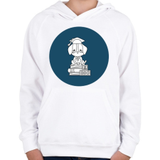 PRINTFASHION Kutyás diplomás minta - Gyerek kapucnis pulóver - Fehér gyerek pulóver, kardigán