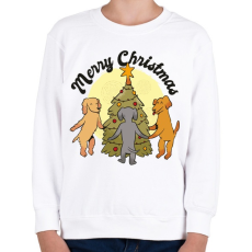 PRINTFASHION Kutyás karácsony - Gyerek pulóver - Fehér