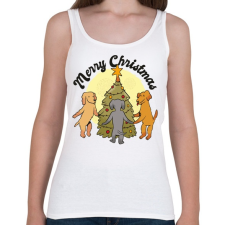 PRINTFASHION Kutyás karácsony - Női atléta - Fehér női trikó