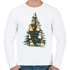 PRINTFASHION Kutyás karácsonyfa - Férfi pulóver - Fehér