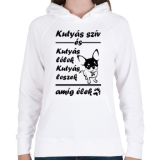 PRINTFASHION Kutyás szív és kutyás lélek - Női kapucnis pulóver - Fehér