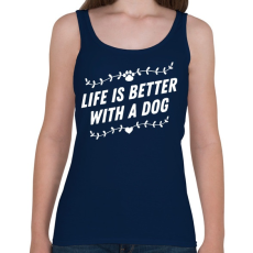 PRINTFASHION Kutyával jobb az élet - Női atléta - Sötétkék
