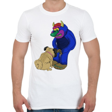 PRINTFASHION Kutyus az ördöggel  - Férfi póló - Fehér férfi póló