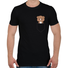 PRINTFASHION Kutyus zsebben páros minta - pizza - Férfi póló - Fekete