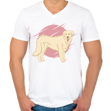 PRINTFASHION Kuvasz - Férfi V-nyakú póló - Fehér