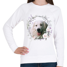 PRINTFASHION kuvasz kutyus - női - Női pulóver - Fehér női pulóver, kardigán