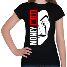 PRINTFASHION La Casa de Papel - A nagy pénzrablás - Money Heist - Női póló - Fekete női póló